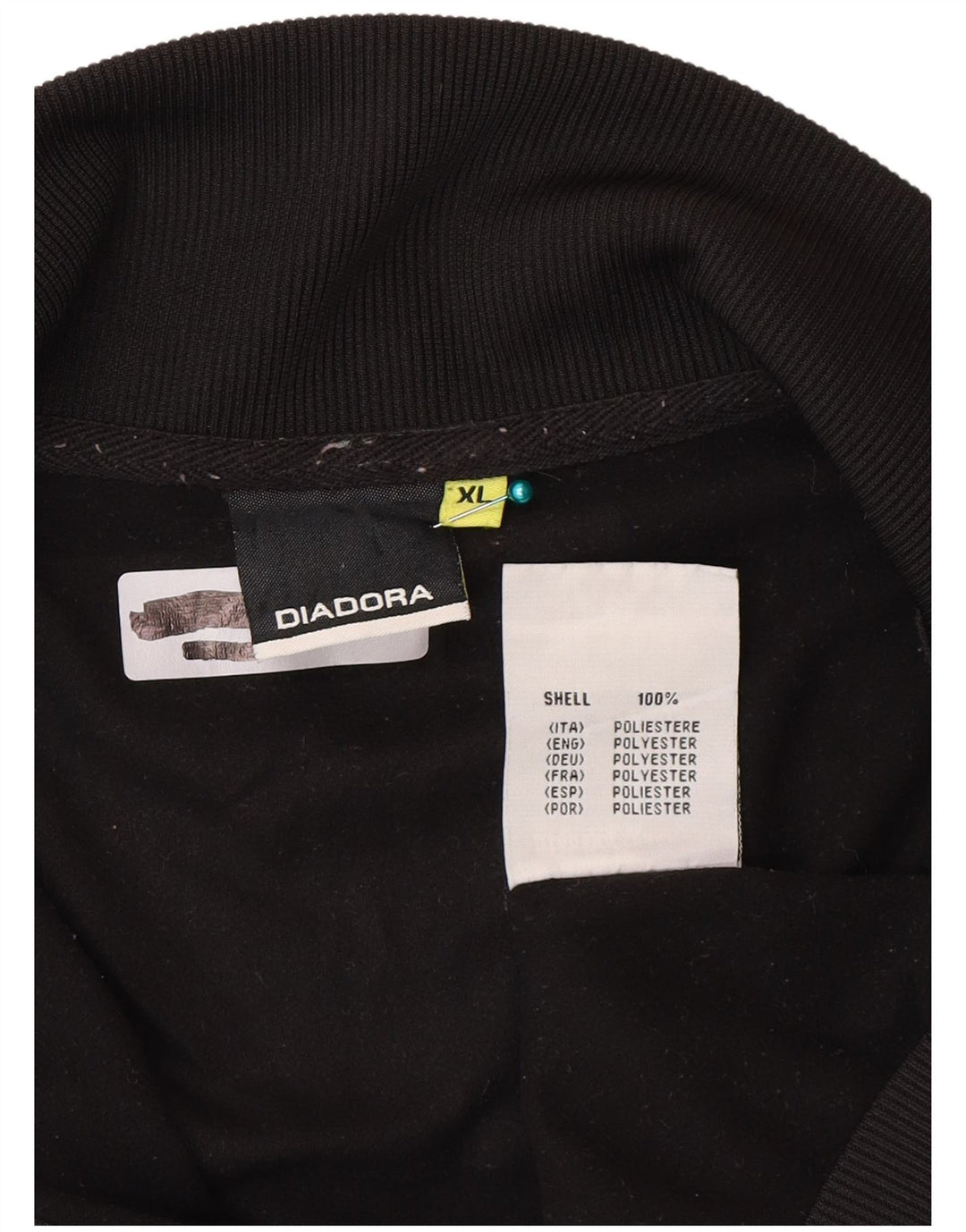 Diadora Hombre Chándal Top Chaqueta XL Negro Poliéster