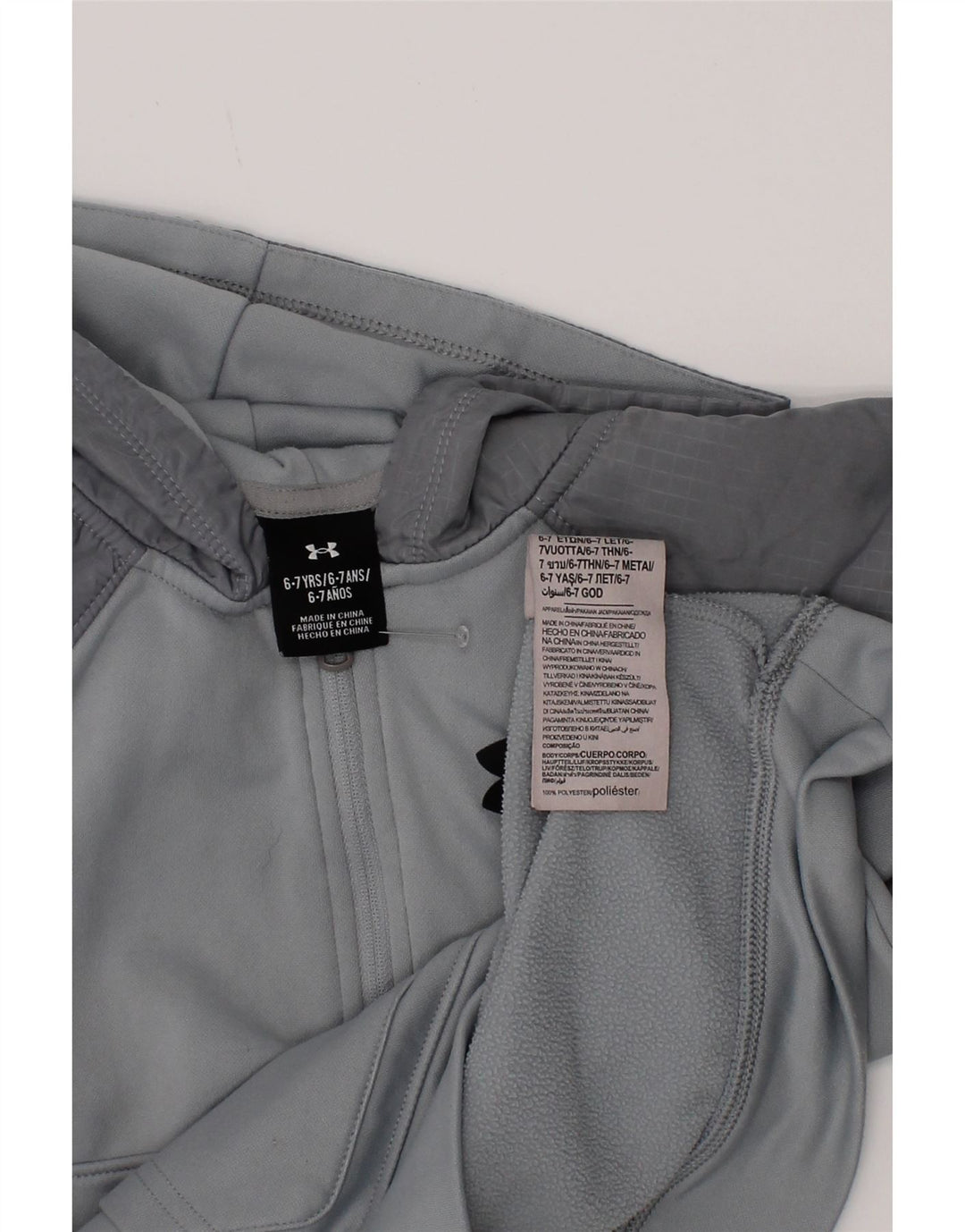 Under Armour Sudadera con capucha para niños 6-7 años Gris Colorblock Poliéster