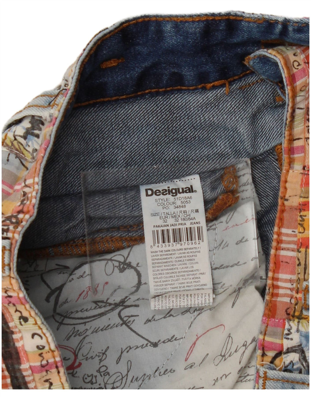 Vaqueros Desigual Hombre Rectos W32 L30 Algodón Azul