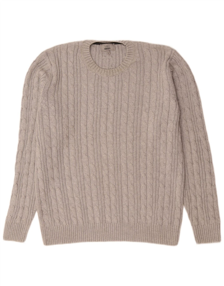 Marks & Spencer Suéter tipo jersey con cuello redondo y ajuste regular para hombre Algodón gris grande