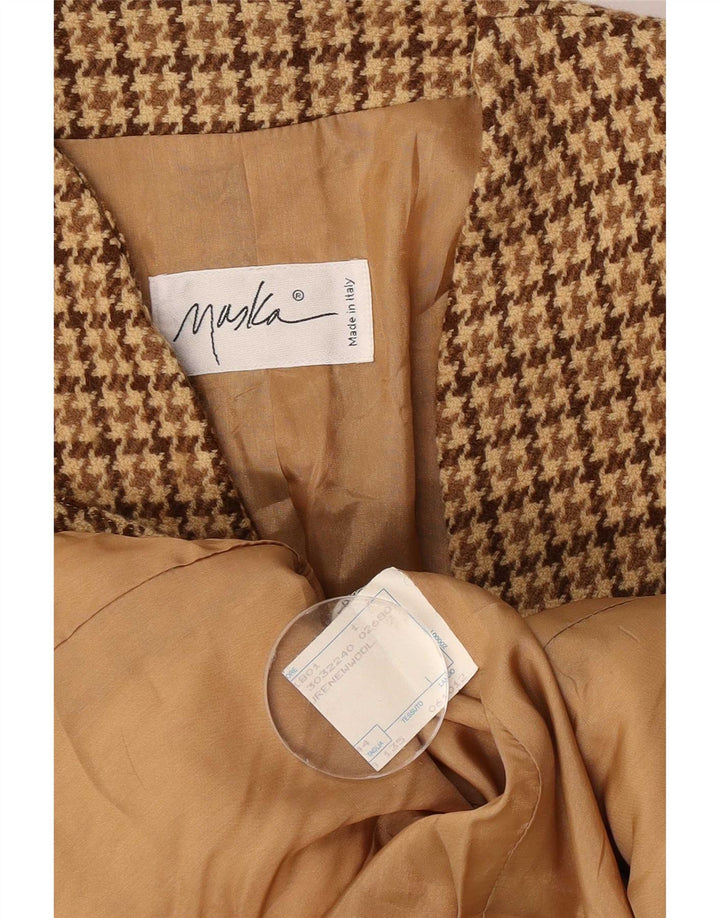 Chaqueta tipo blazer Maska con manga 3/4 para mujer IT 44 Medium Beige Houndstooth