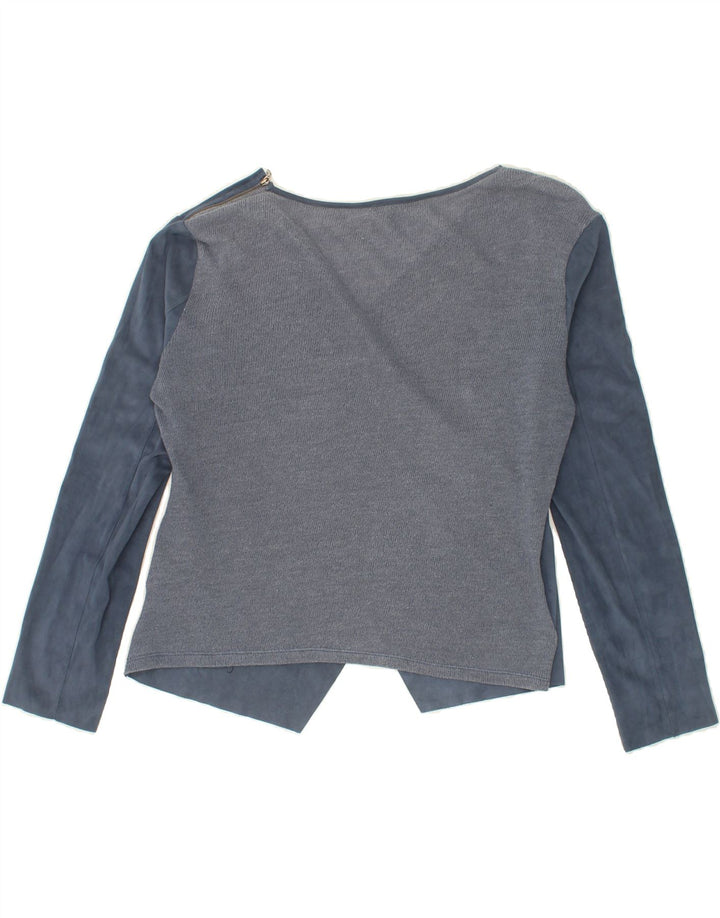 VINTAGE Womens Blouse Top UK 16 Large Blue Colourblock Polyester Vintage Vintage and Second-Hand Vintage from Messina Hembry 