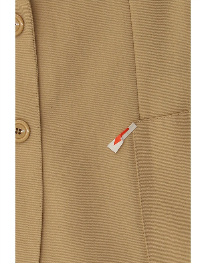 Vintage mujer 2 botones Blazer chaqueta IT 42 Medio Beige