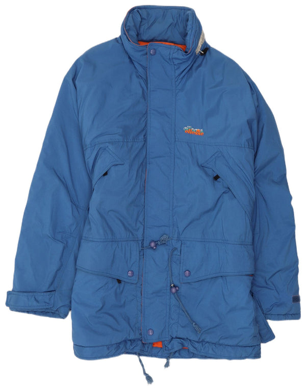 Ellesse Mens Hooded Padded Coat UK 44 2XL Blue Polyamide
