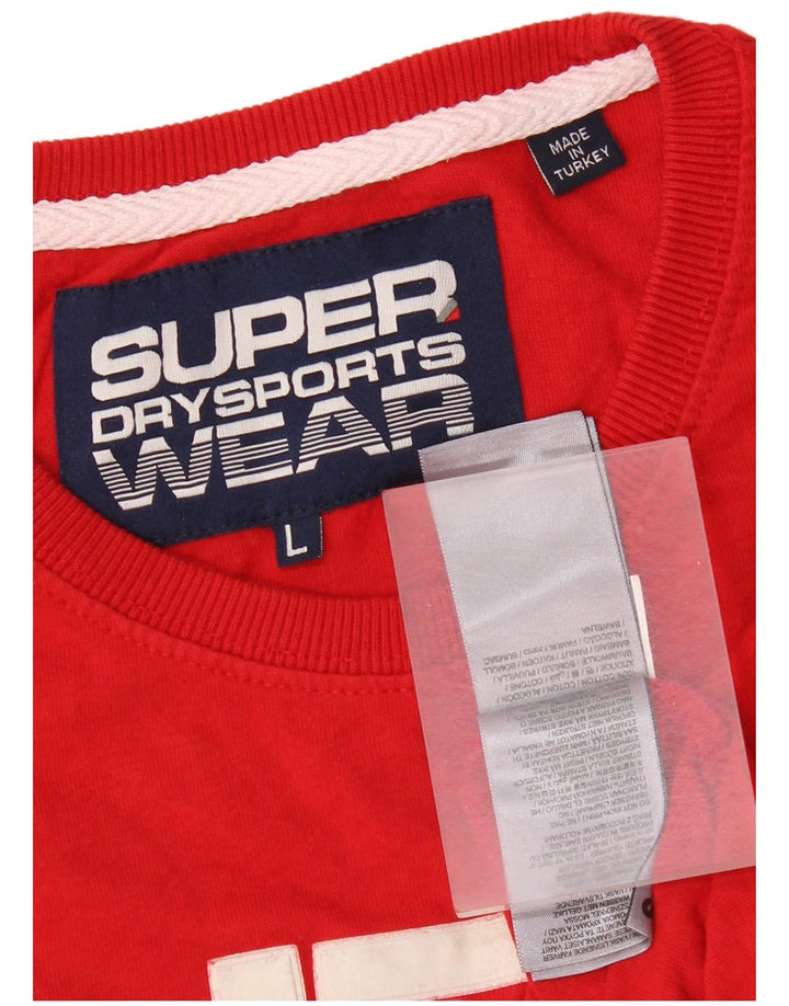 Superdry Camiseta gráfica para hombre Top grande de algodón rojo