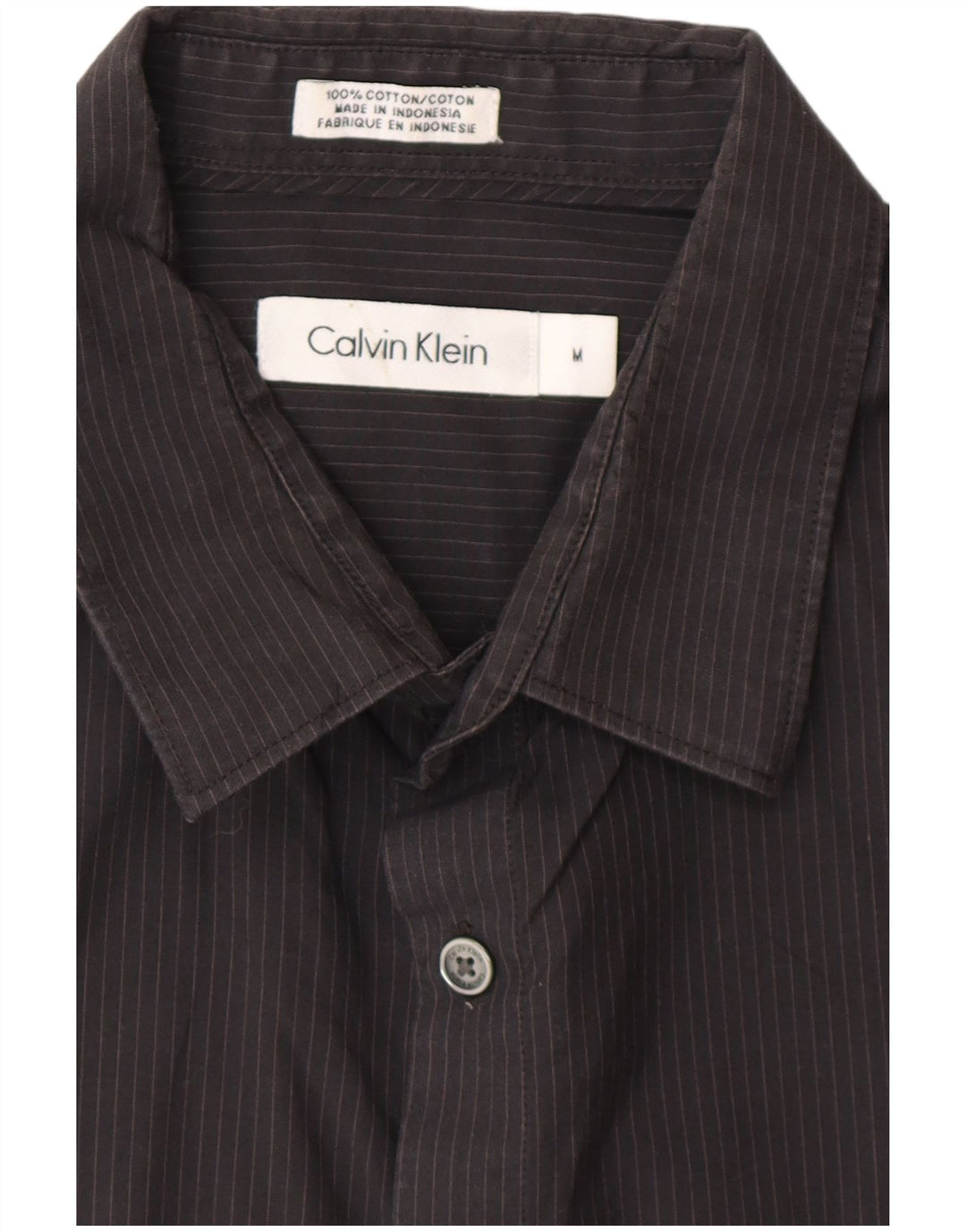 Camisa CALVIN KLEIN Hombre Mediana Algodón Rayas Negras