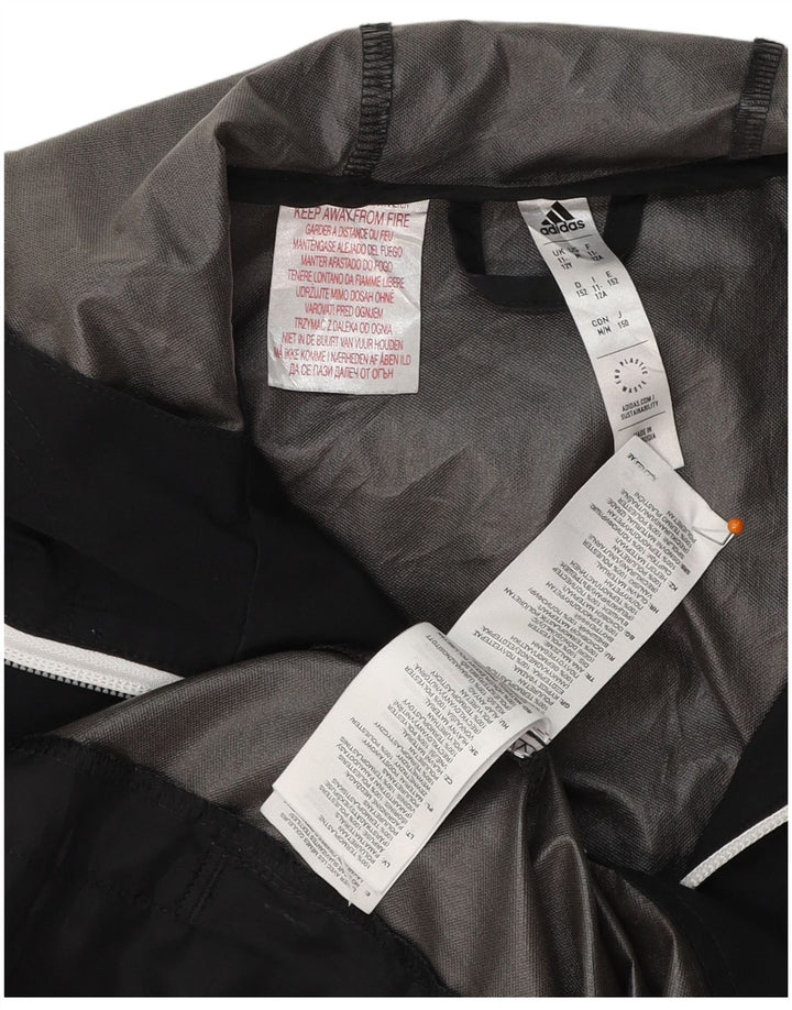 ADIDAS Chaqueta impermeable con capucha Ancona Graphic para niños 11-12 años Negro Poliéster