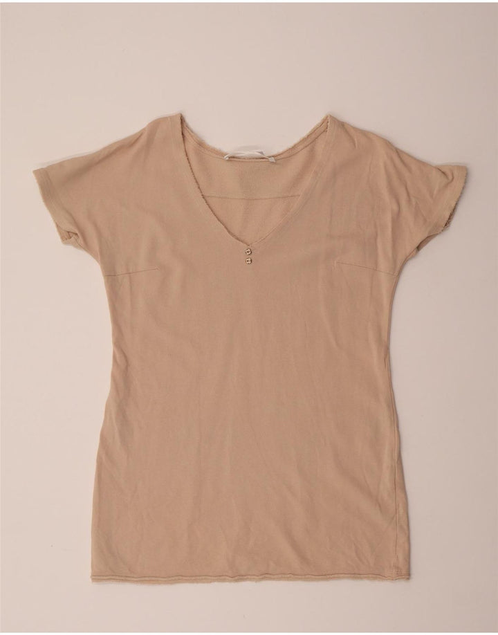 Blusa Mujer Elisabetta Franchi Top IT 42 Algodón Beige Medio