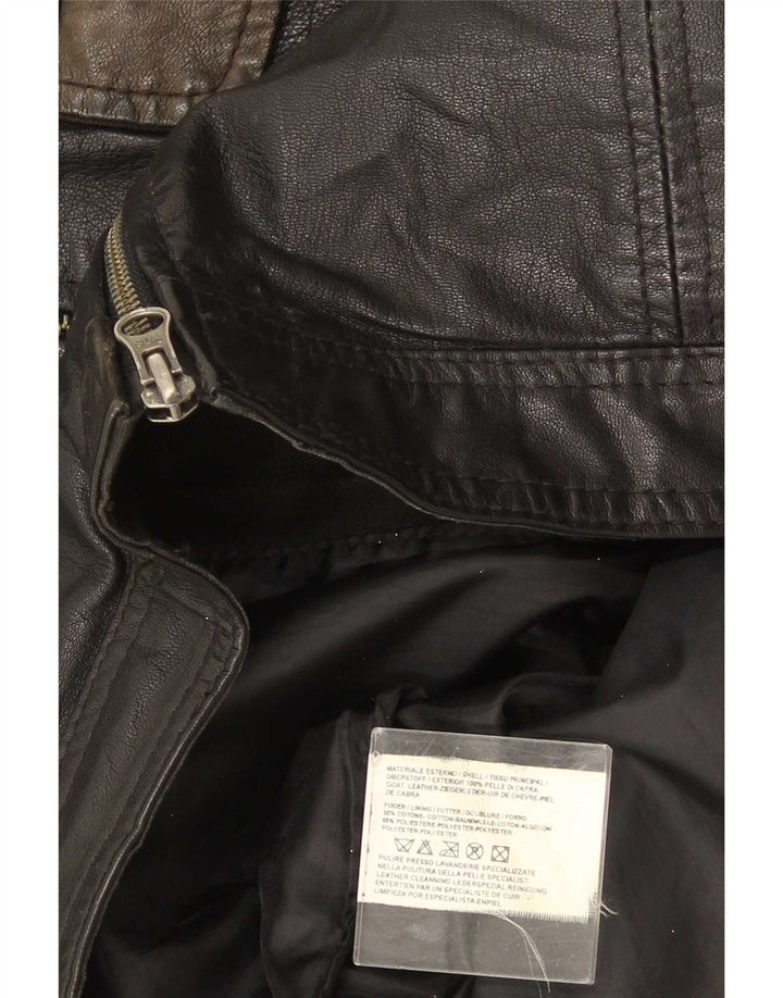Metropolitan Chaqueta de cuero para hombre IT 52 XL Cuero negro