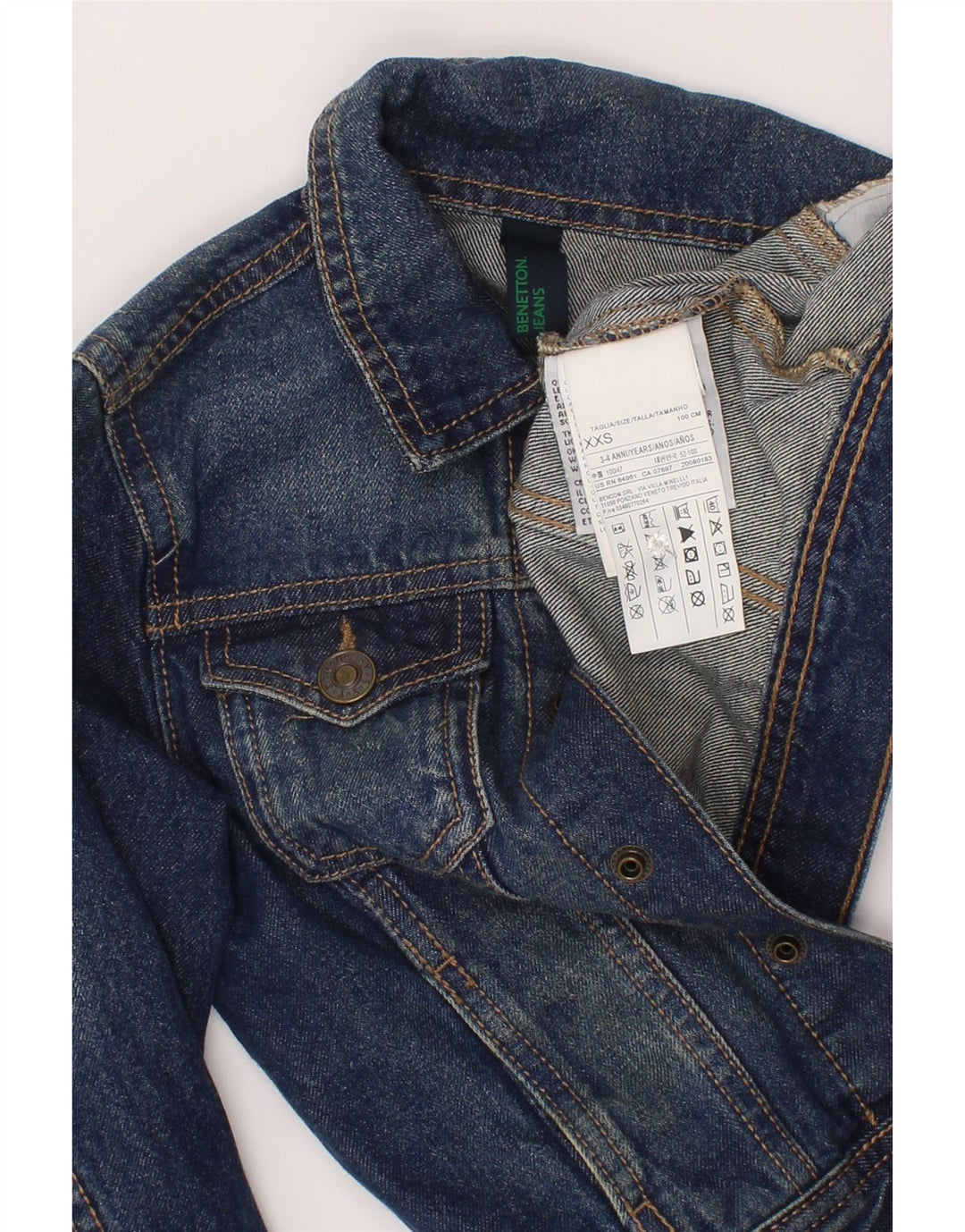 Benetton Chaqueta Vaquera Niño 3-4 Años 2XS Azul Algodón