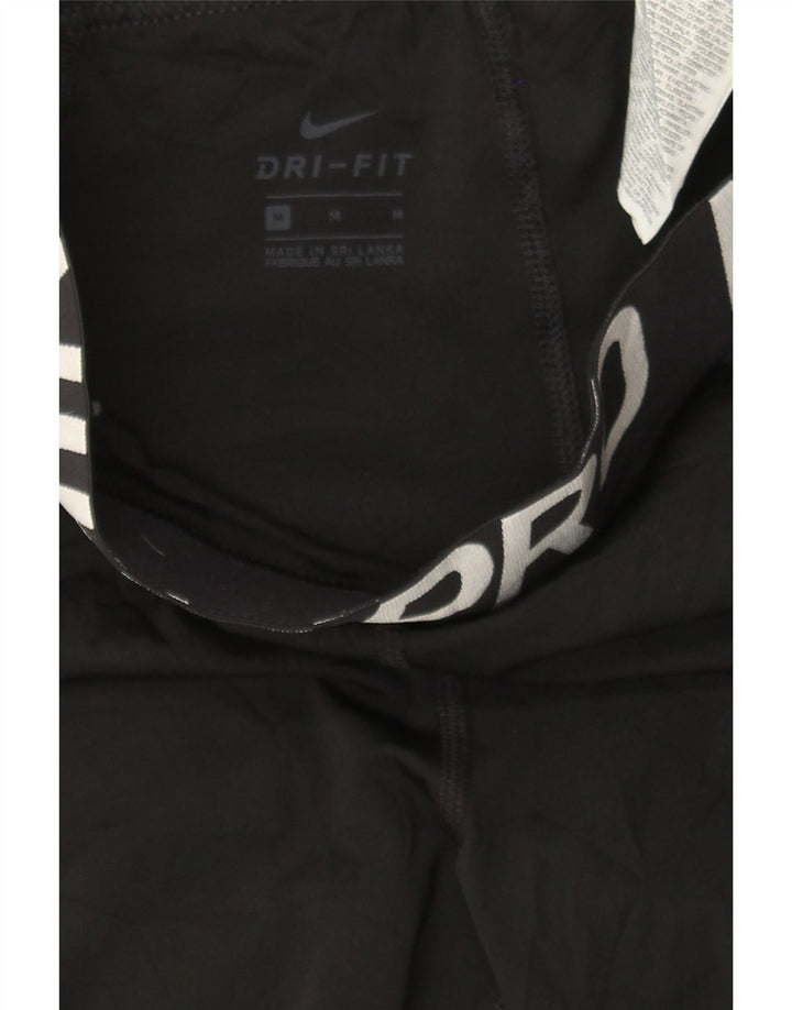 NIKE Womens Dri Fit Graphic Leggings UK 14 Medium  Black Polyester Vintage Nike and Second-Hand Nike from Messina Hembry 