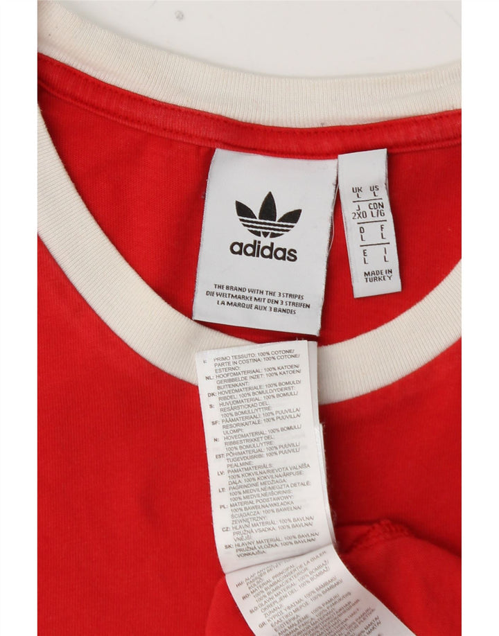 ADIDAS Camiseta Hombre Top Grande Algodón Rojo