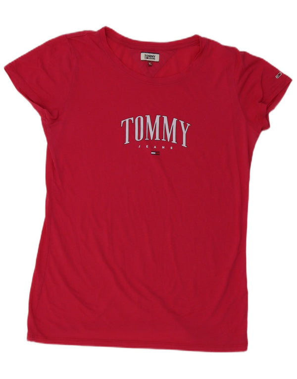 TOMMY HILFIGER Camiseta gráfica para mujer Top UK 40 XL Rosa