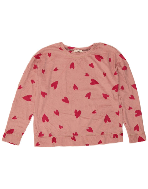 Marks & Spencer Jersey de forro polar gráfico para mujer UK 46 Large Pink Heart