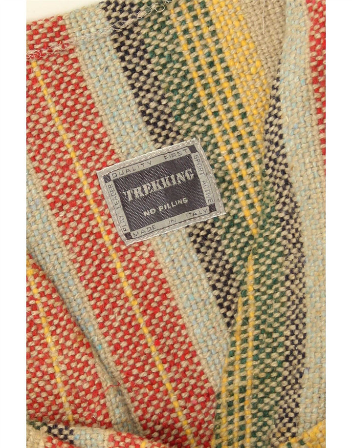 Chaleco vintage para hombre grande acrílico a rayas multicolores