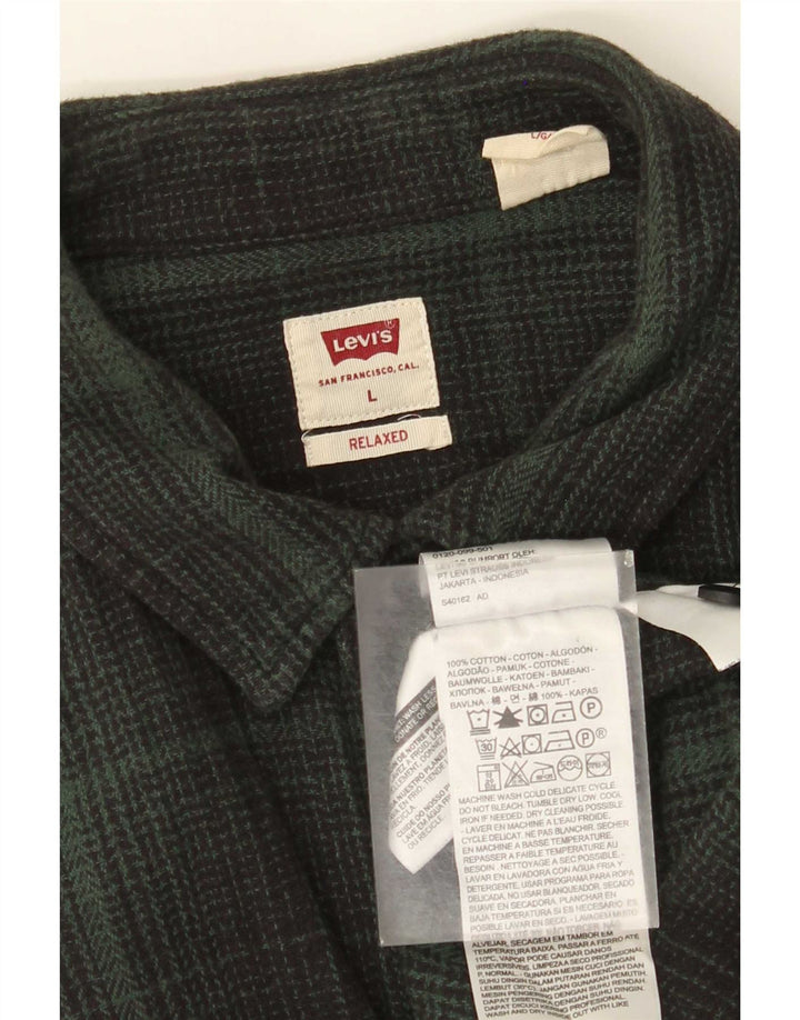 Camisa Levi's Relaxed De Franela De Algodón A Cuadros Verdes Grandes