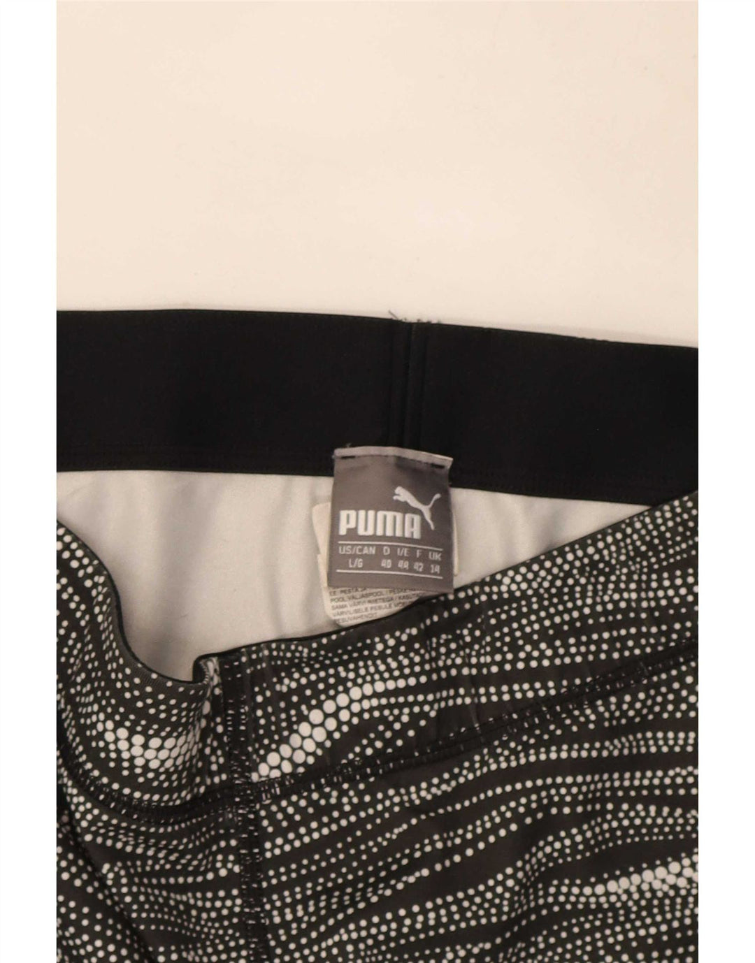 Puma Leggings capri para mujer UK 44 Poliéster a rayas negras medianas