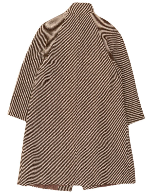 Vintage mujer abrigo Reino Unido 14 marrón medio raya diplomática