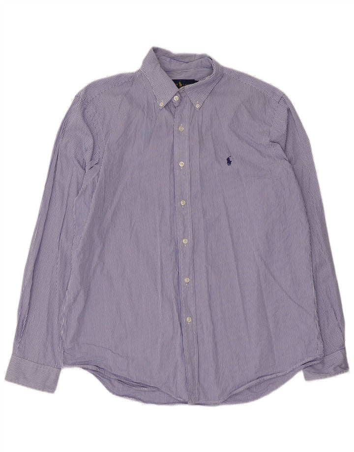 Camisa Ralph Lauren para hombre de algodón a rayas azules grandes