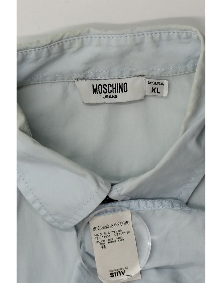 Camisa Moschino Hombre XL Algodón Azul