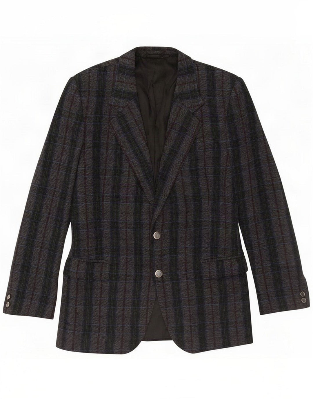 Marzotto Chaqueta tipo blazer de 2 botones para hombre UK 38 Medium Grey Plaid