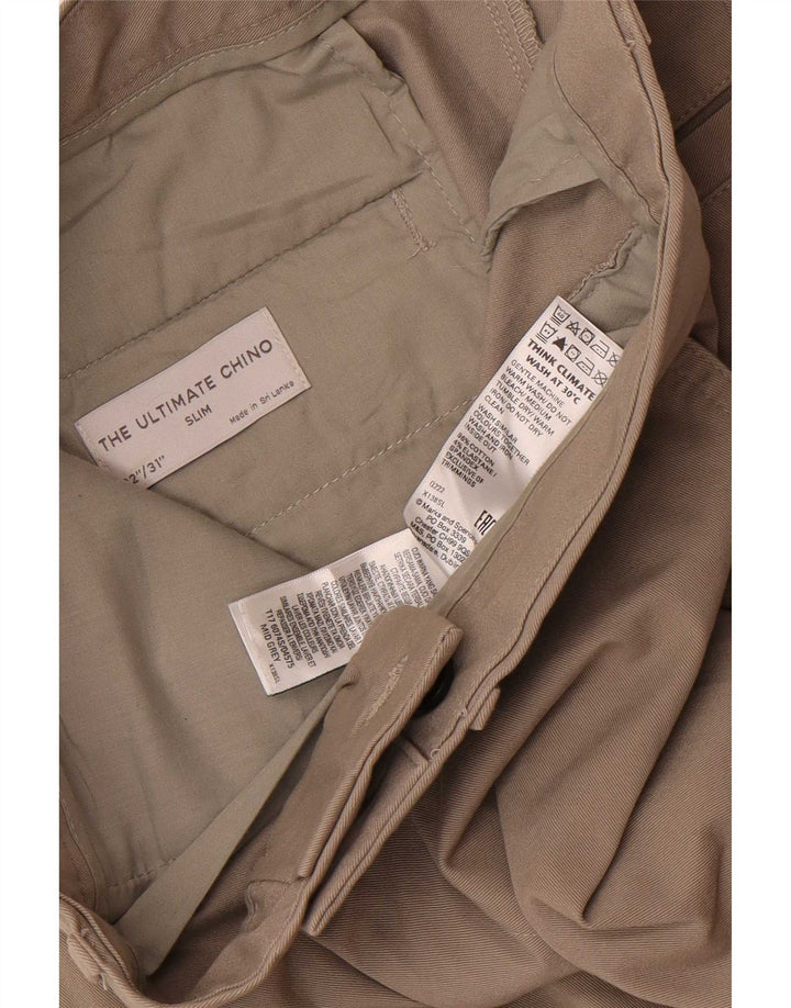 Marks & Spencer Pantalones chinos ajustados para hombre W32 L31 Algodón gris