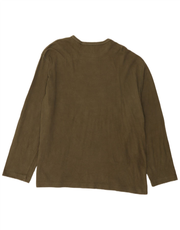 Marks & Spencer - Camiseta de manga larga para hombre, talla 2XL, algodón caqui