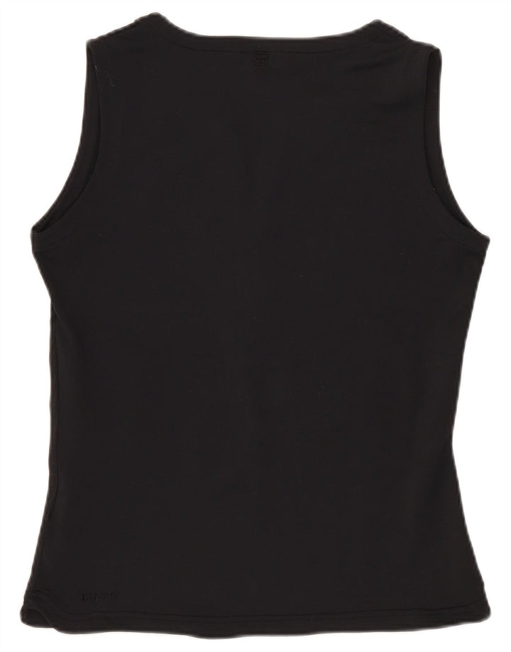 Nike Dri Fit Crop Vest Top para mujer UK 10/12 Mediano Negro Rayas Poliéster