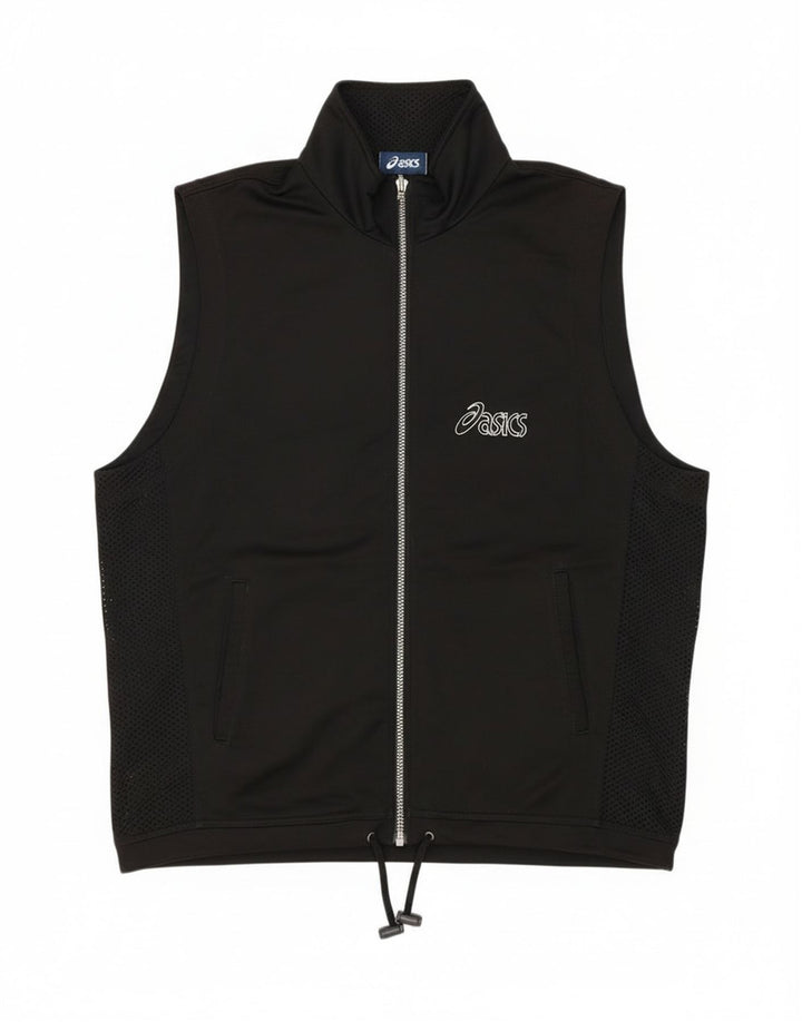 Asics Mens Graphic Sin Mangas Chándal Top Chaqueta Grande Negro