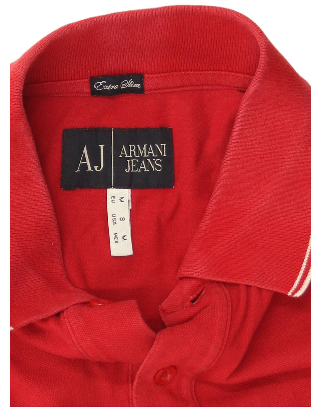 Armani Jeans Polo ajustado para mujer UK 44 Rojo mediano
