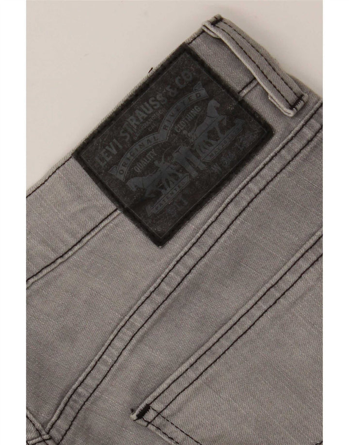 Levi's Hombre 511 Tapered Slim Jeans W34 L32 Algodón Gris