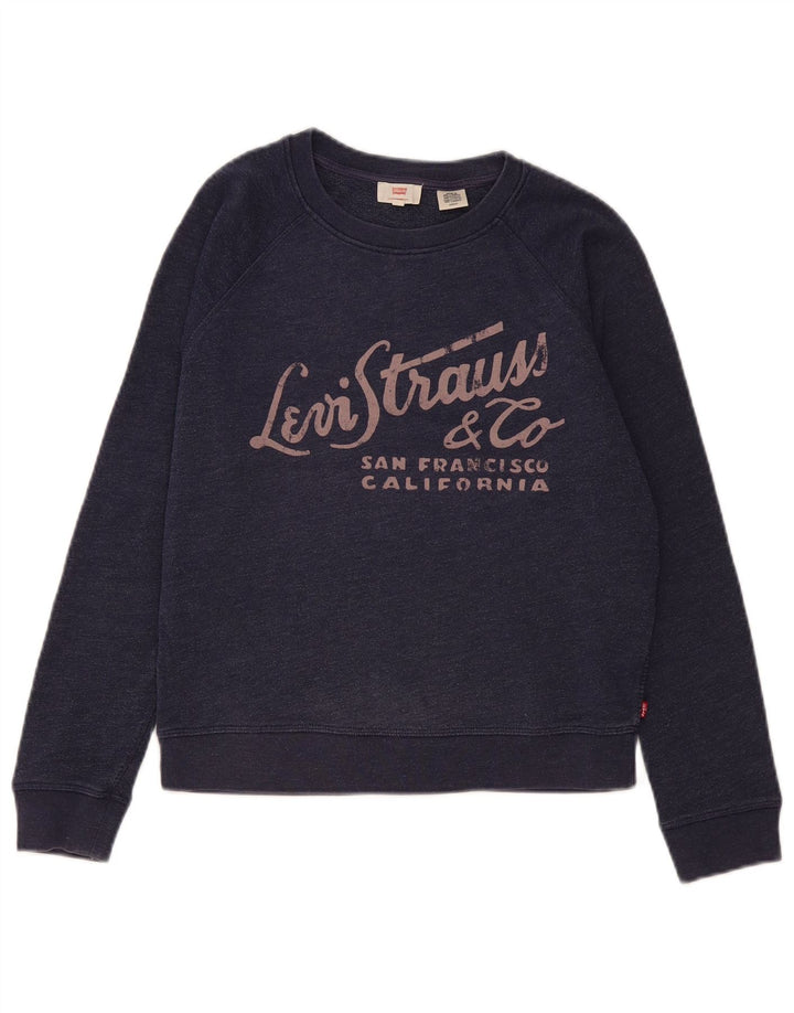 Levi's Sudadera corta extragrande para mujer UK 10 Small Azul marino