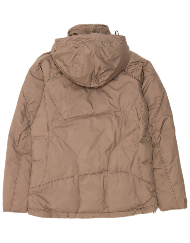 COLUMBIA Chaqueta acolchada extragrande con capucha para mujer UK 10 Small Grey Nylon