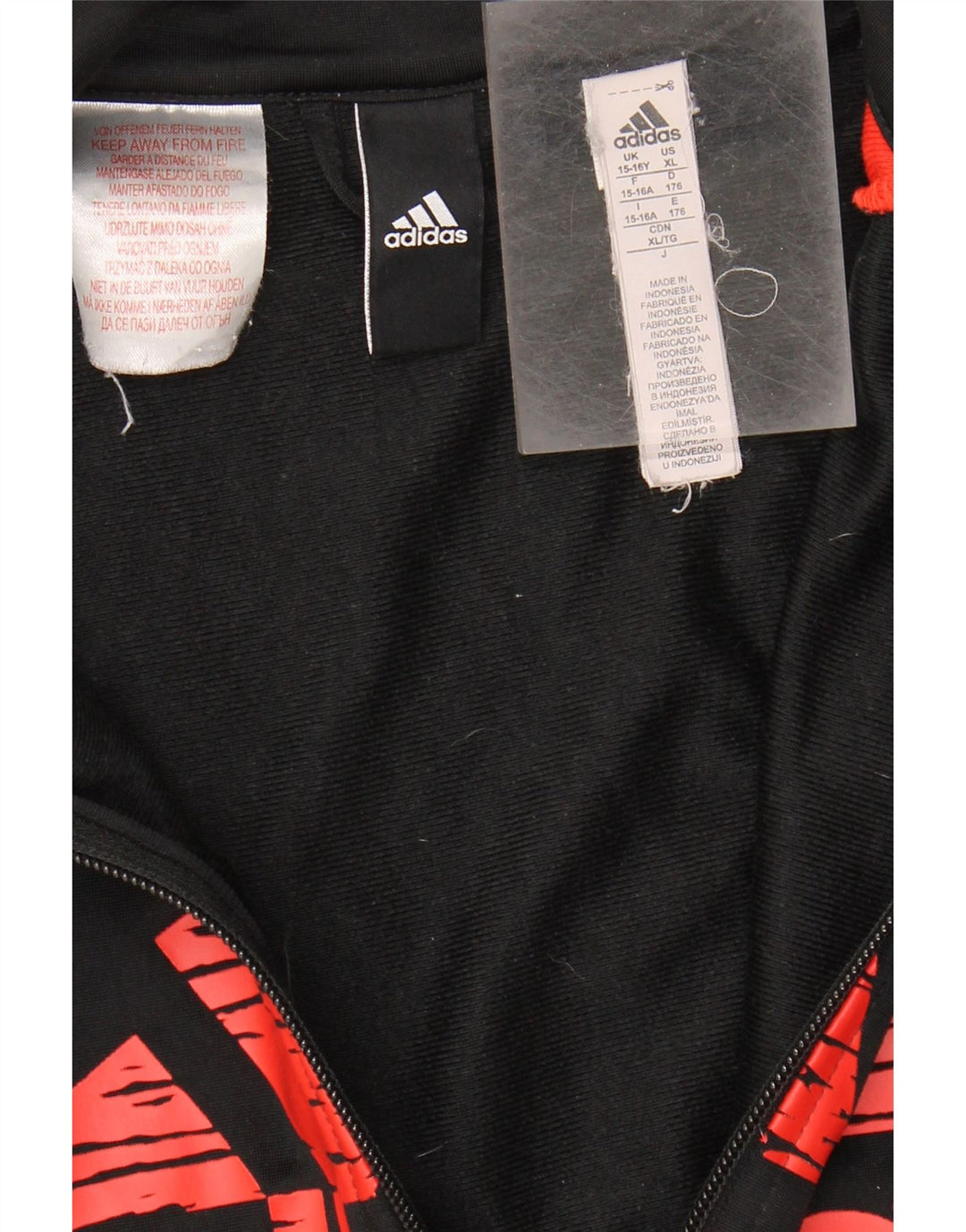Adidas Chaqueta de chándal gráfica para niña 15-16 años Negro Poliéster