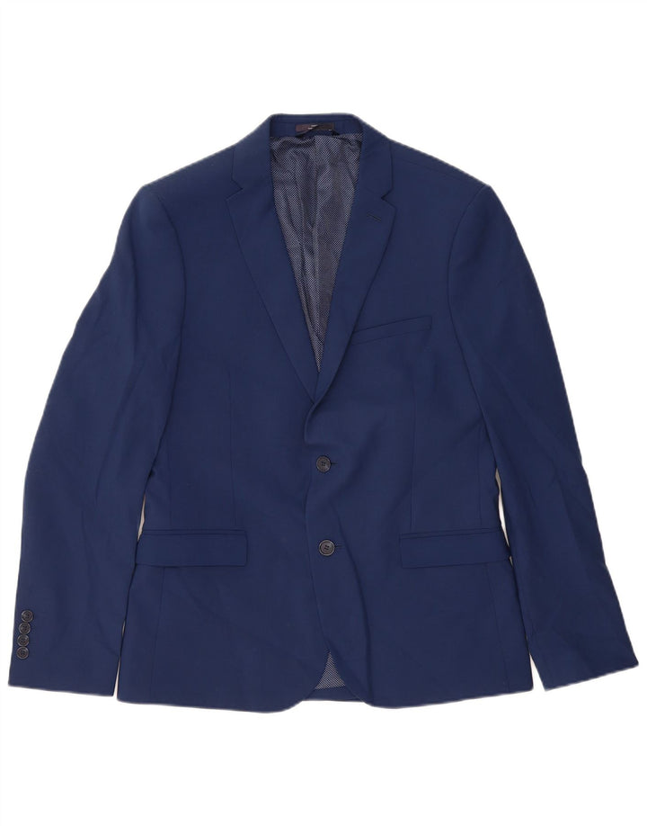 Marks & Spencer Chaqueta tipo blazer de 2 botones para hombre UK 38 Lana azul mediana