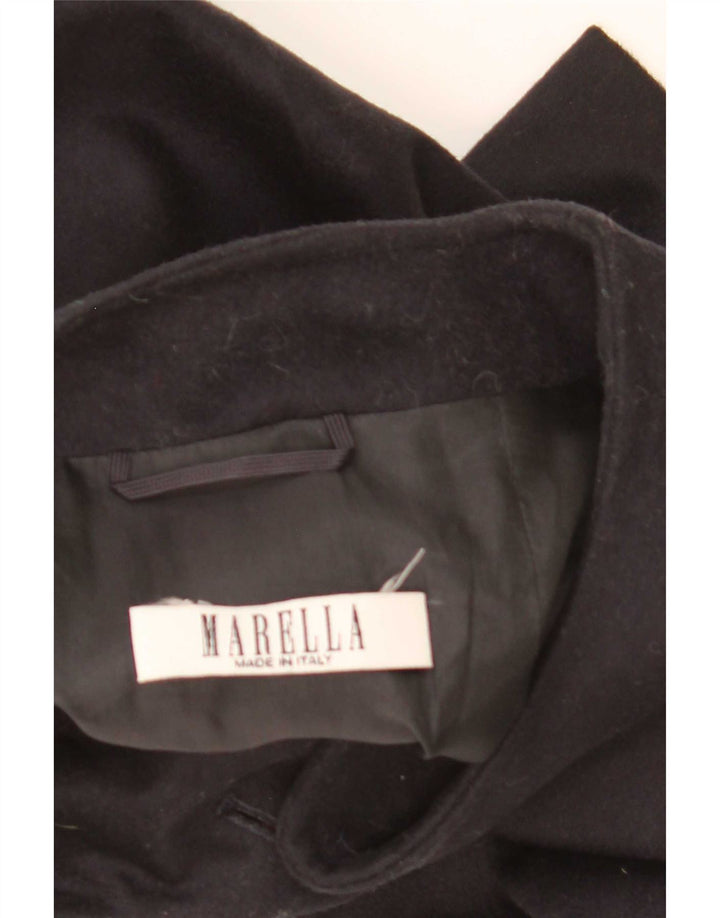 Marella Chaqueta Blazer de 4 Botones para Mujer UK 46 Grande Lana Azul Marino