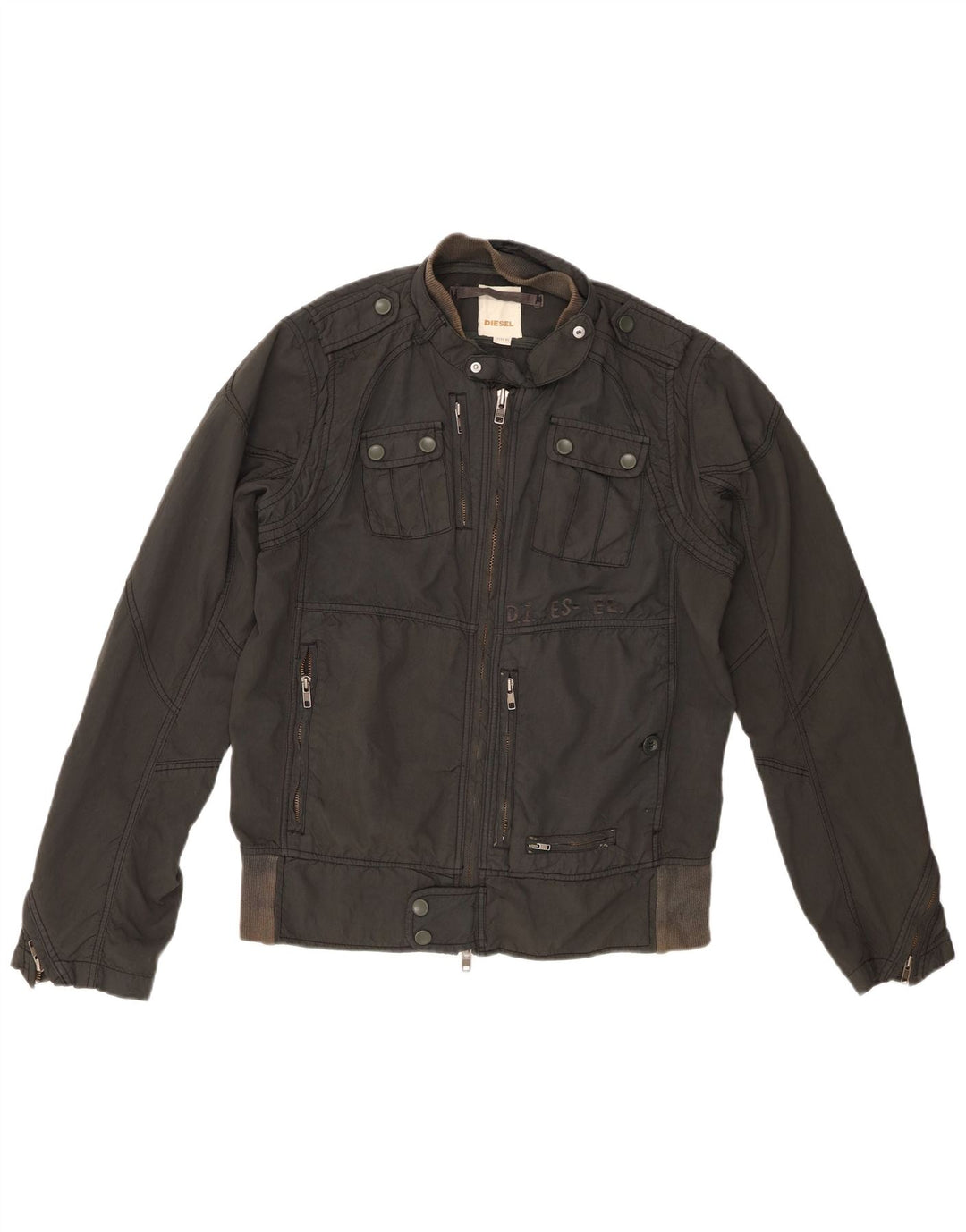 Diesel Chaqueta Militar Mujer UK 40 XL Nylon Negro