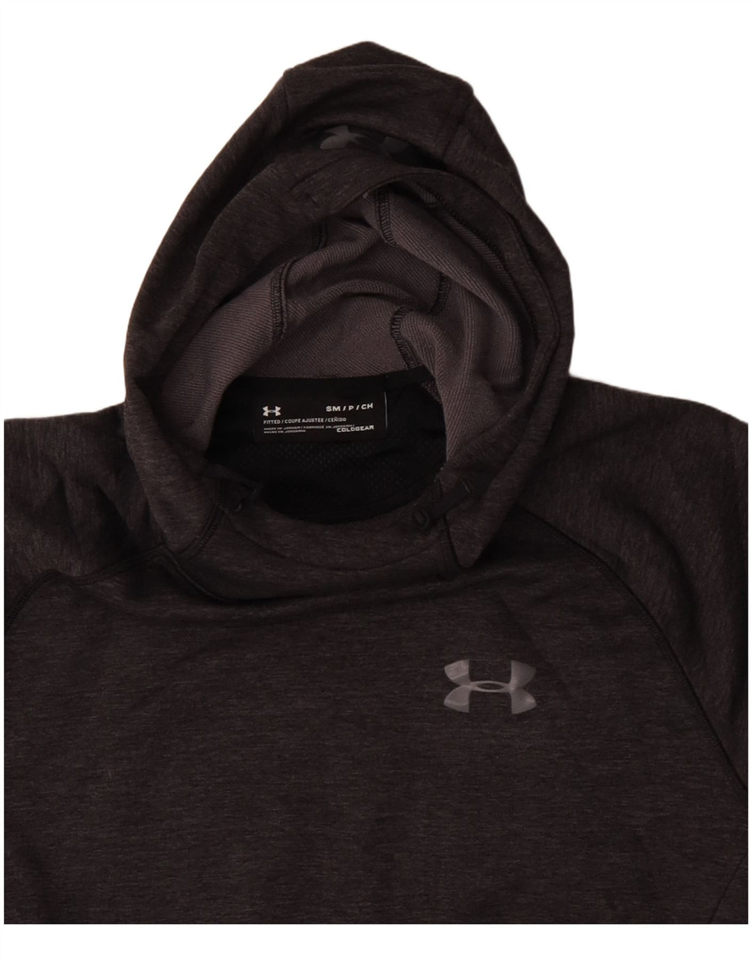 UNDER ARMOUR Mens Fitted Hoodie Jumper Small Grey