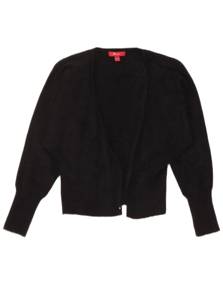 Monsoon Suéter tipo cárdigan abierto para mujer UK 40 Medium Black Angora