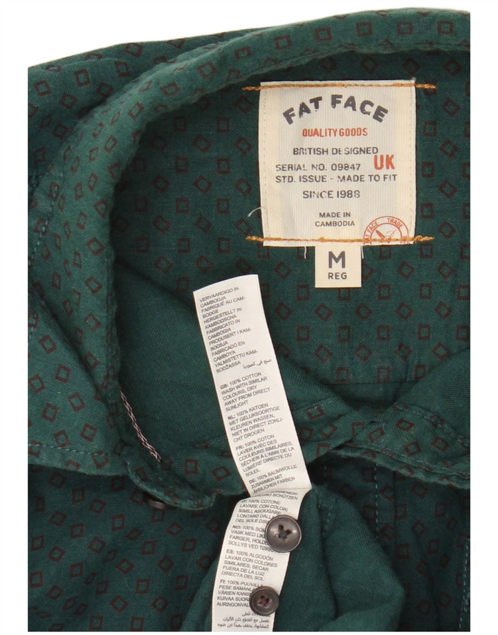 Camisa de hombre Fat Face Algodón Argyle/Diamond verde medio
