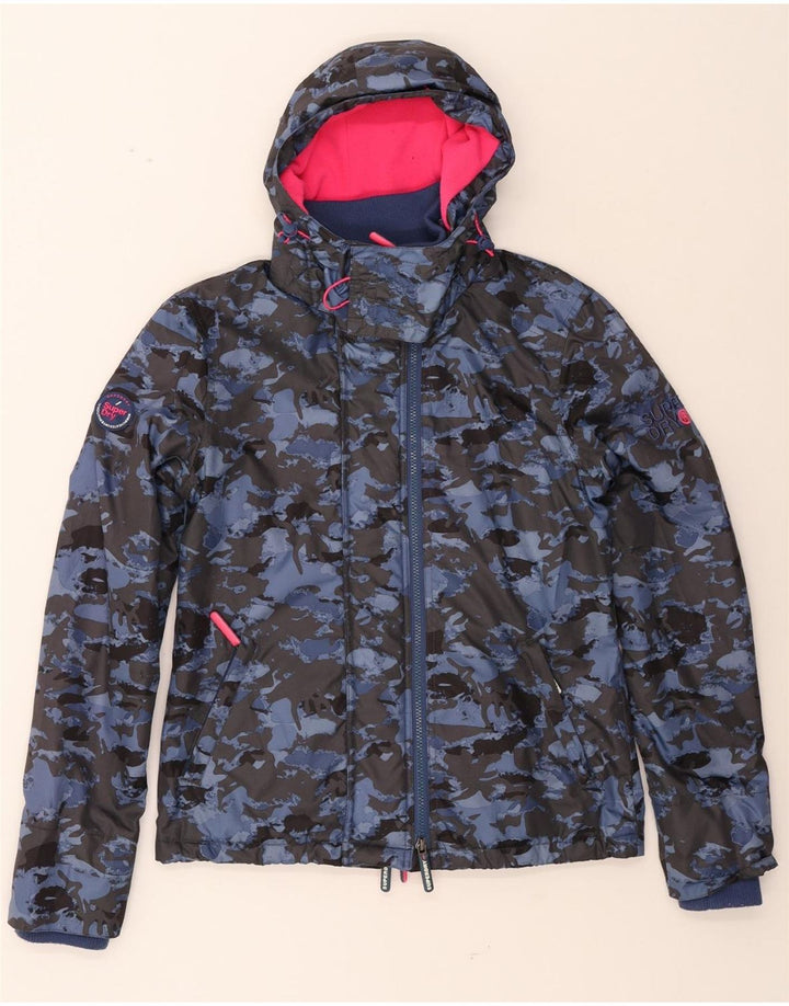 SUPERDRY Womens Windcheater Windbreaker Jacket UK 12 Medium Blue Vintage Superdry and Second-Hand Superdry from Messina Hembry 