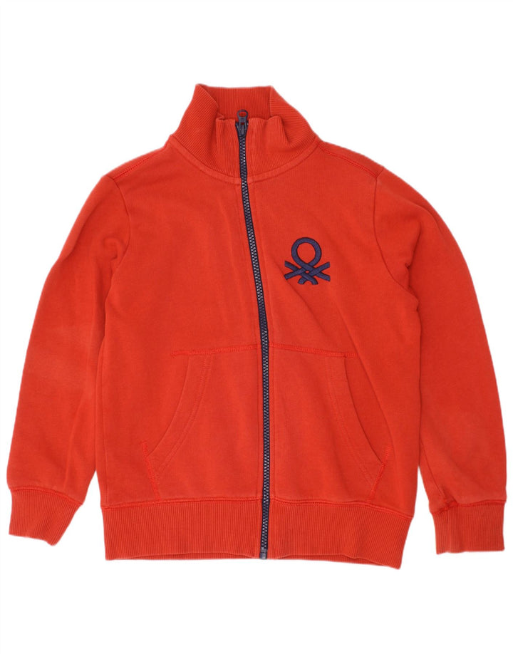 BENETTON Chaqueta de Chándal para Niños 6-7 Años Small Rojo Algodón