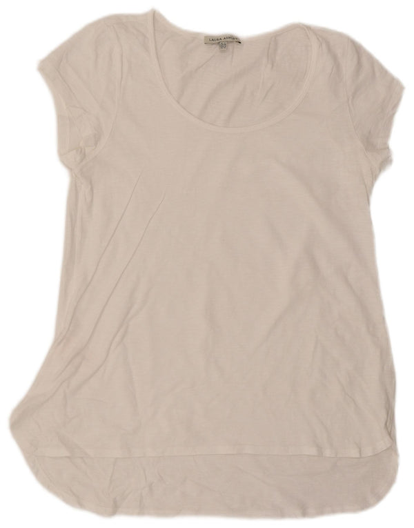 Laura Ashley - Top tipo túnica para mujer, talla 40, talla grande, algodón blanco