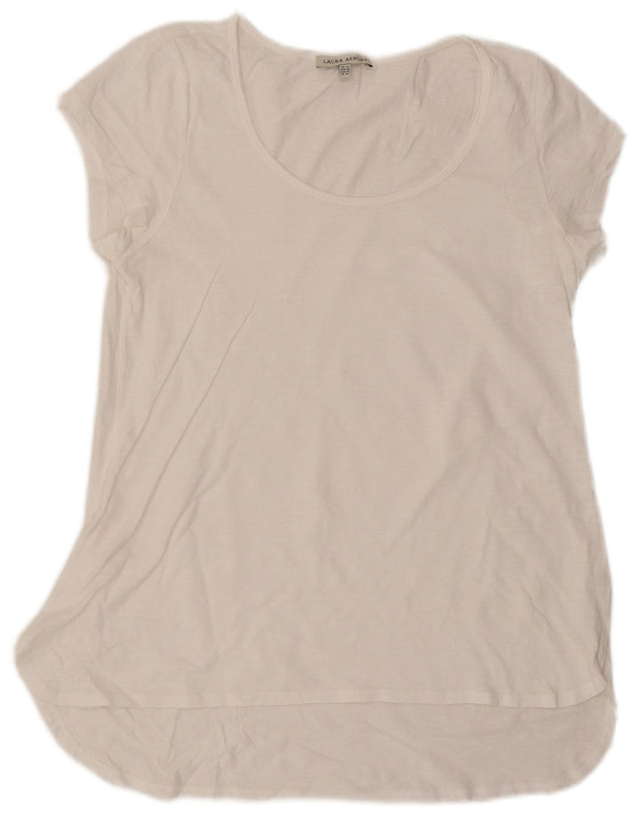 Laura Ashley - Top tipo túnica para mujer, talla 40, talla grande, algodón blanco