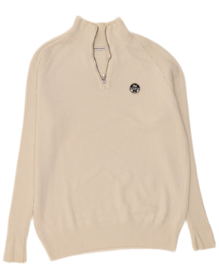 North Sails Jersey De Cuello Con Cremallera Para Hombre Grande Algodón Beige