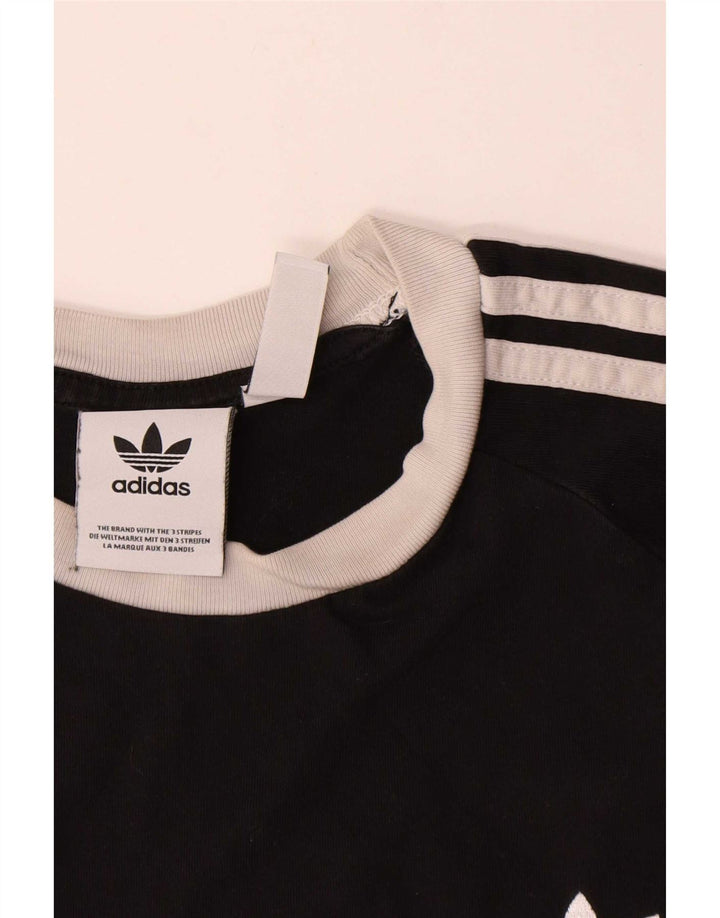 Adidas - Camiseta para hombre, talla pequeña, algodón negro