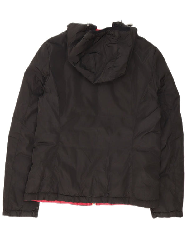 K-Way Chaqueta Acolchada Reversible con Capucha para Mujer UK 44 Large Nylon Negro