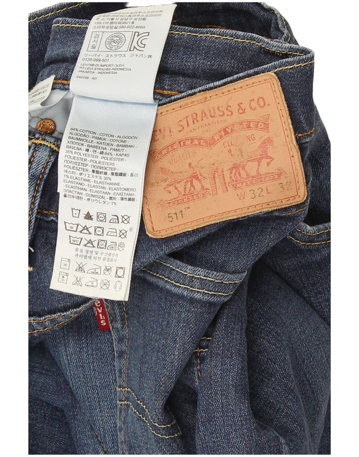 Levi's Hombre 511 Slim Jeans W32 L32 Algodón Azul Marino