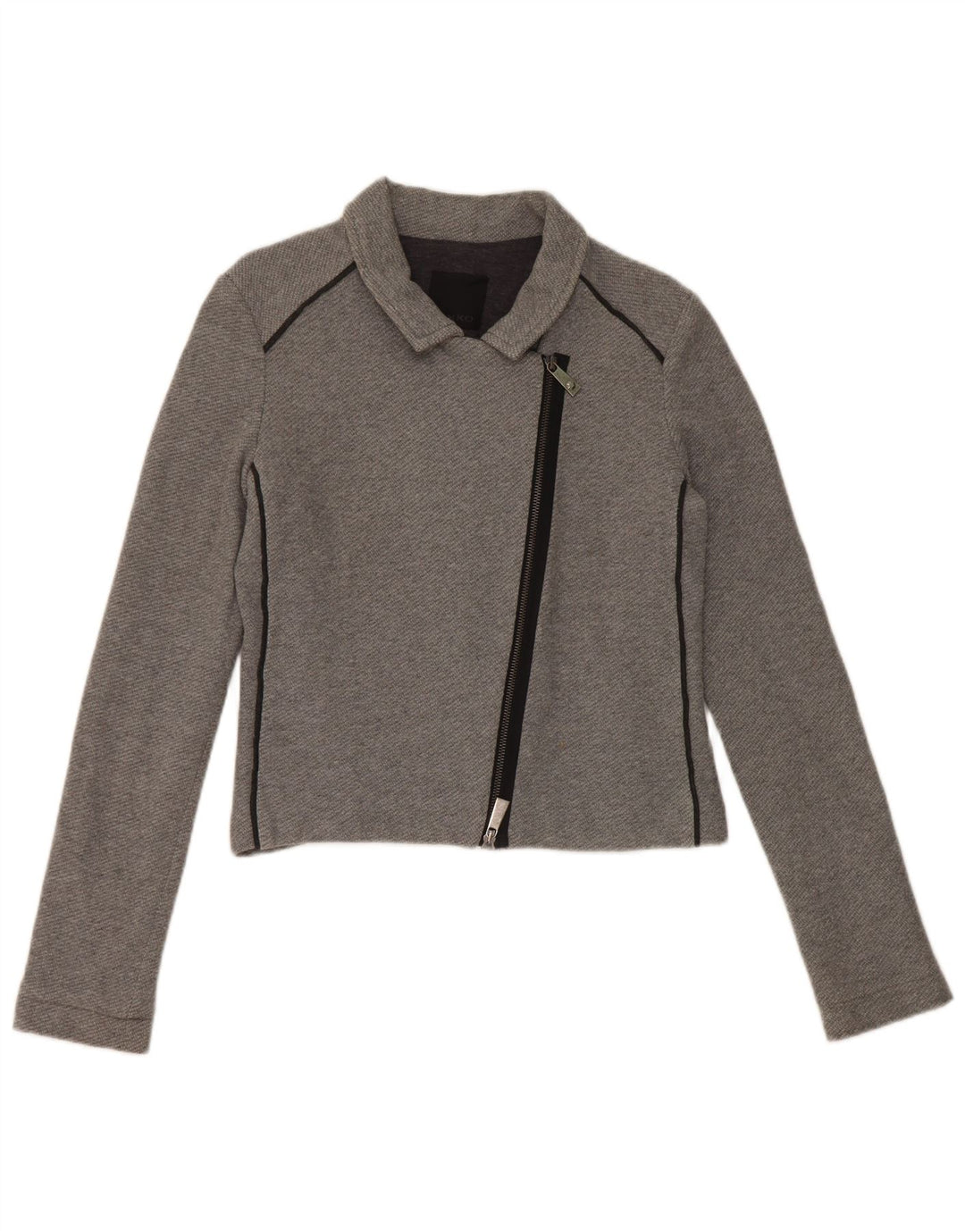 Pinko Chaqueta Bomber Corta para Mujer UK 12 Algodón Gris Medio