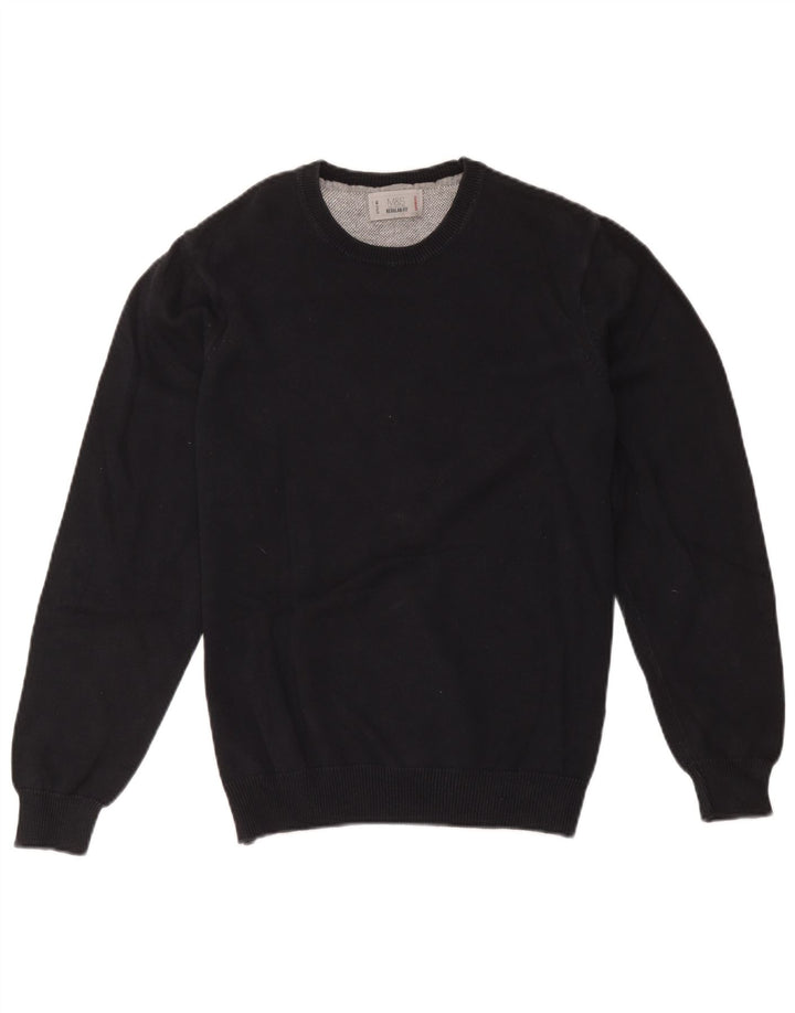 Marks & Spencer Suéter tipo jersey con cuello redondo y ajuste regular para hombre Negro mediano